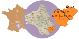 Carte de France d'accès à Nant d'Aveyron