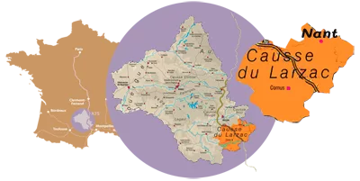 Carte de France d'accès à Nant d'Aveyron